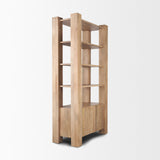 Beth Light Brown Wood w/ Open and Closed Storage Shelving Unit from Mercana - Luna Furniture