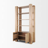 Beth Light Brown Wood w/ Open and Closed Storage Shelving Unit from Mercana - Luna Furniture