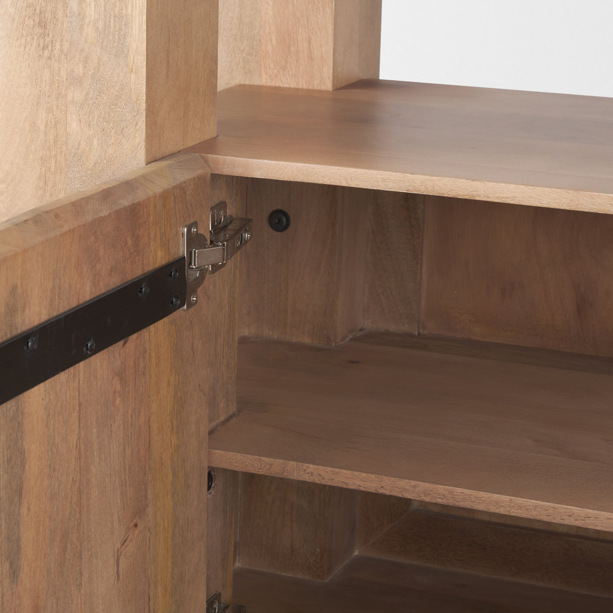 Beth Light Brown Wood w/ Open and Closed Storage Shelving Unit from Mercana - Luna Furniture