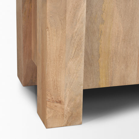 Beth Light Brown Wood w/ Open and Closed Storage Shelving Unit from Mercana - Luna Furniture