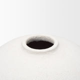 Karakum I Short White Textured Ceramic Vase from Mercana - Luna Furniture
