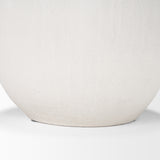 Karakum I Short White Textured Ceramic Vase from Mercana - Luna Furniture
