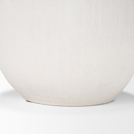 Karakum I Short White Textured Ceramic Vase from Mercana - Luna Furniture