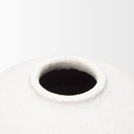 Karakum II Large White Textured Ceramic Vase from Mercana - Luna Furniture