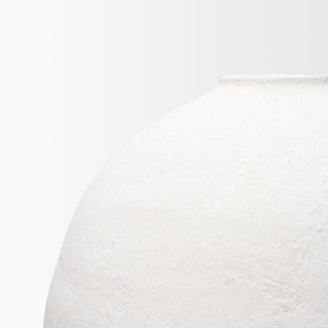 Karakum II Large White Textured Ceramic Vase from Mercana - Luna Furniture