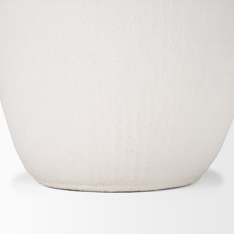 Karakum II Large White Textured Ceramic Vase from Mercana - Luna Furniture