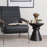 Palmera Dark Brown Wood Pedestal Accent Table from Mercana - Luna Furniture