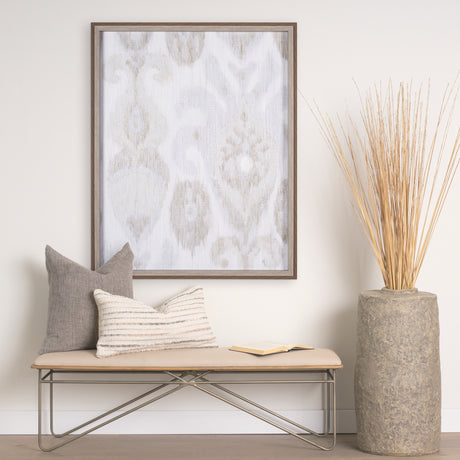 Ikat Patterns I by Silvia Krause a Hand Embellished Textured Framed Art Print from Mercana - Luna Furniture