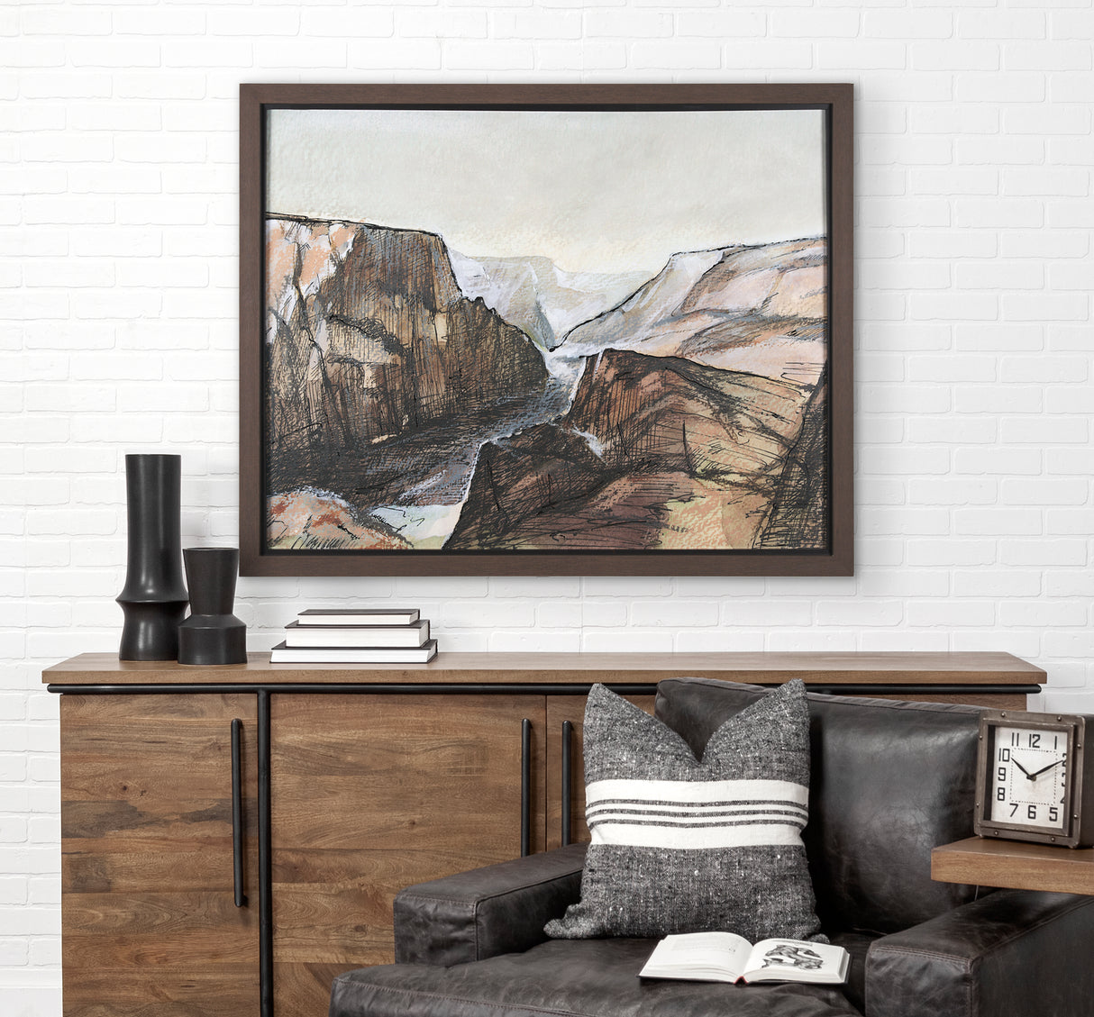 Canyon View by Mercana Studio a Hand Embellished Textured Framed Art Print Matted under Glass from Mercana - Luna Furniture