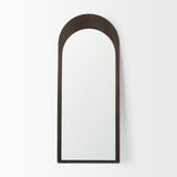 Celeste Dark Brown Wood Arched Floor Mirror from Mercana - Luna Furniture