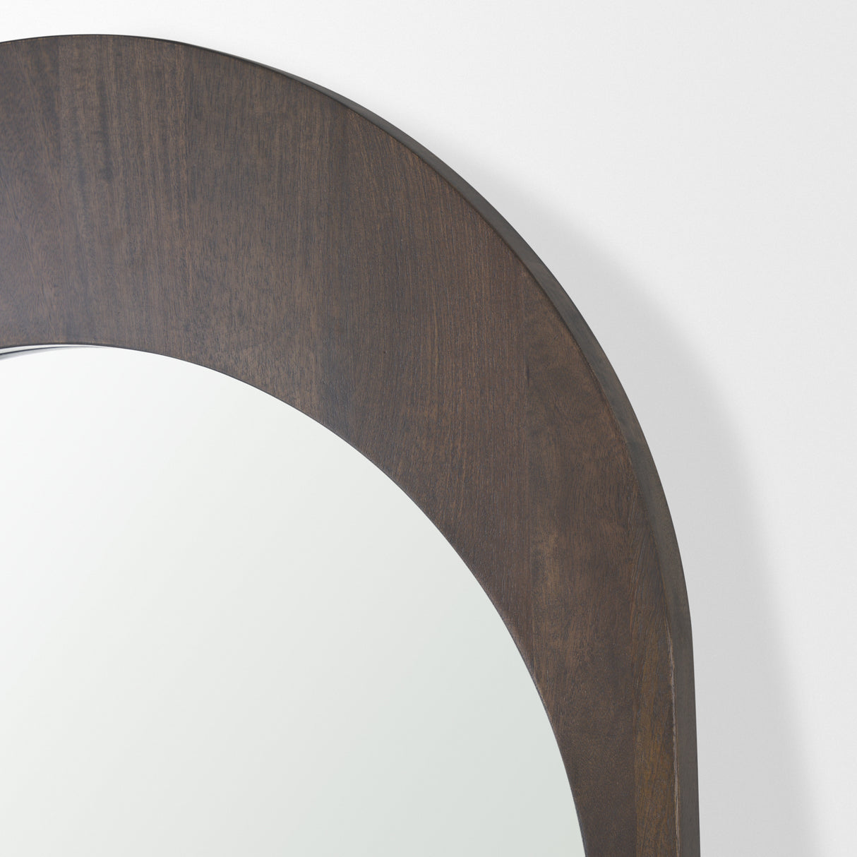 Celeste Dark Brown Wood Arched Floor Mirror from Mercana - Luna Furniture