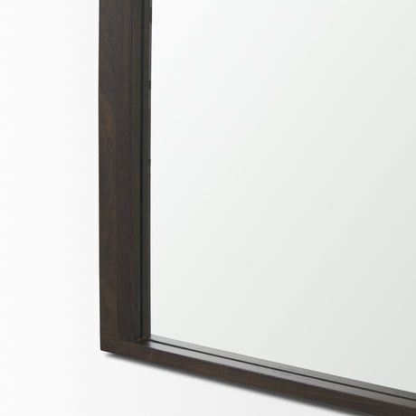 Celeste Dark Brown Wood Arched Floor Mirror from Mercana - Luna Furniture