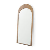 Celeste Light Brown Wood Arched Floor Mirror from Mercana - Luna Furniture