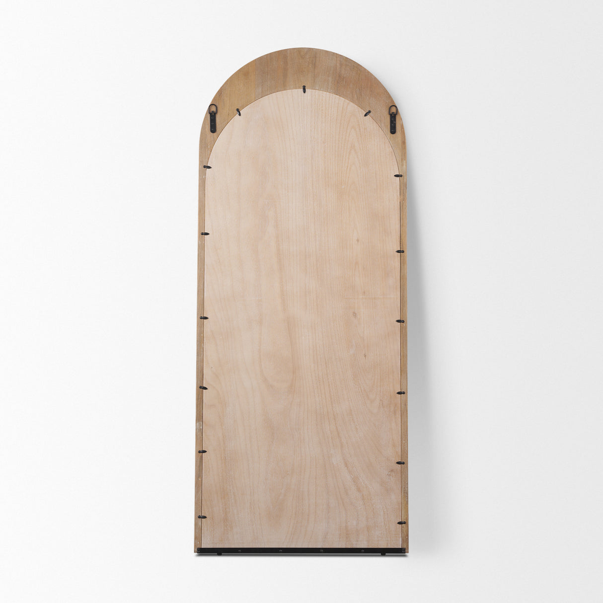 Celeste Light Brown Wood Arched Floor Mirror from Mercana - Luna Furniture