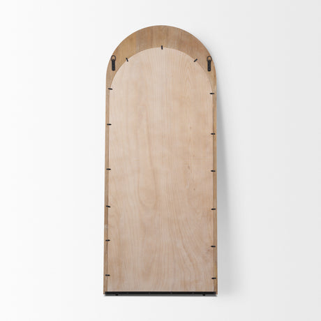 Celeste Light Brown Wood Arched Floor Mirror from Mercana - Luna Furniture