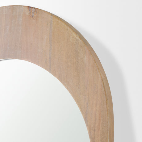 Celeste Light Brown Wood Arched Floor Mirror from Mercana - Luna Furniture