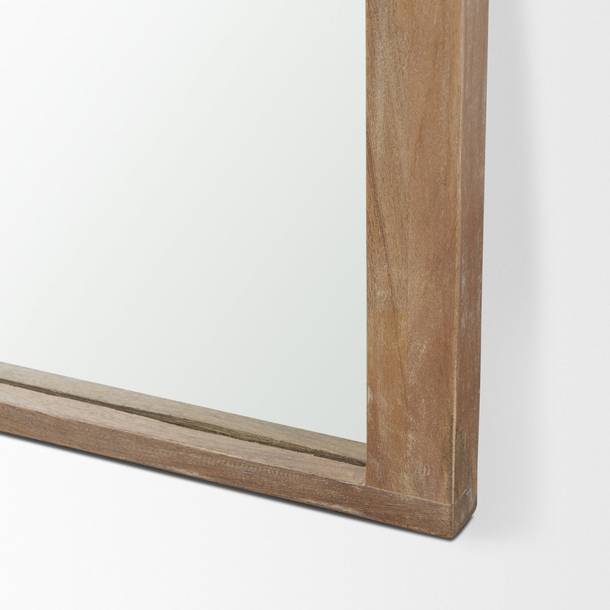 Celeste Light Brown Wood Arched Floor Mirror from Mercana - Luna Furniture
