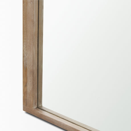 Celeste Light Brown Wood Arched Floor Mirror from Mercana - Luna Furniture