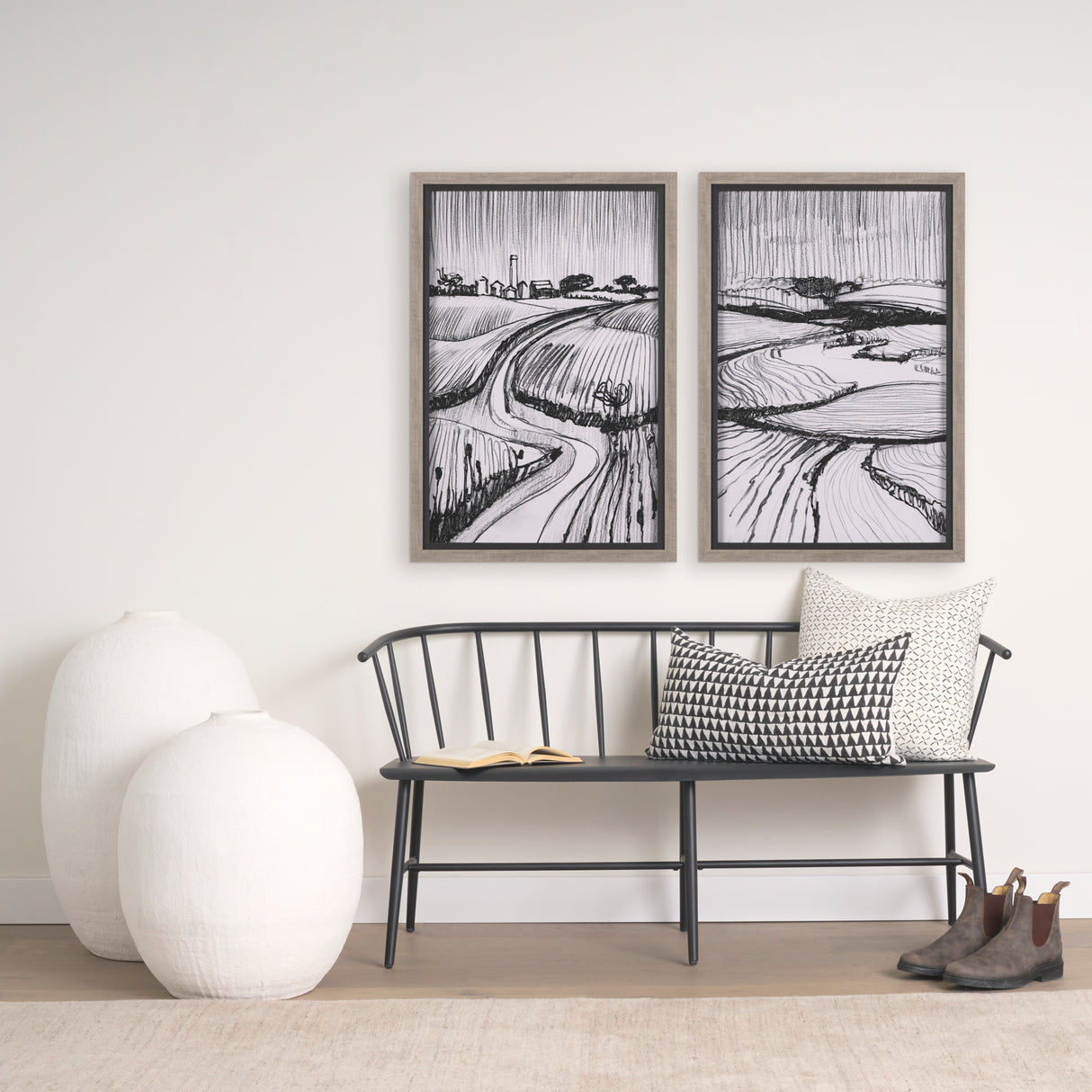 Jayden Cream w/ Black Print Linen Square Decorative Pillow Cover from Mercana - Luna Furniture