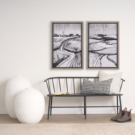 Jayden Cream w/ Black Print Linen Square Decorative Pillow Cover from Mercana - Luna Furniture