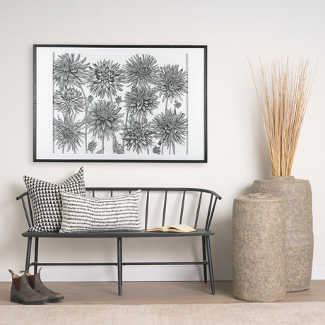 Jolie Cream w/ Black Print Linen Square Decorative Pillow Cover from Mercana - Luna Furniture