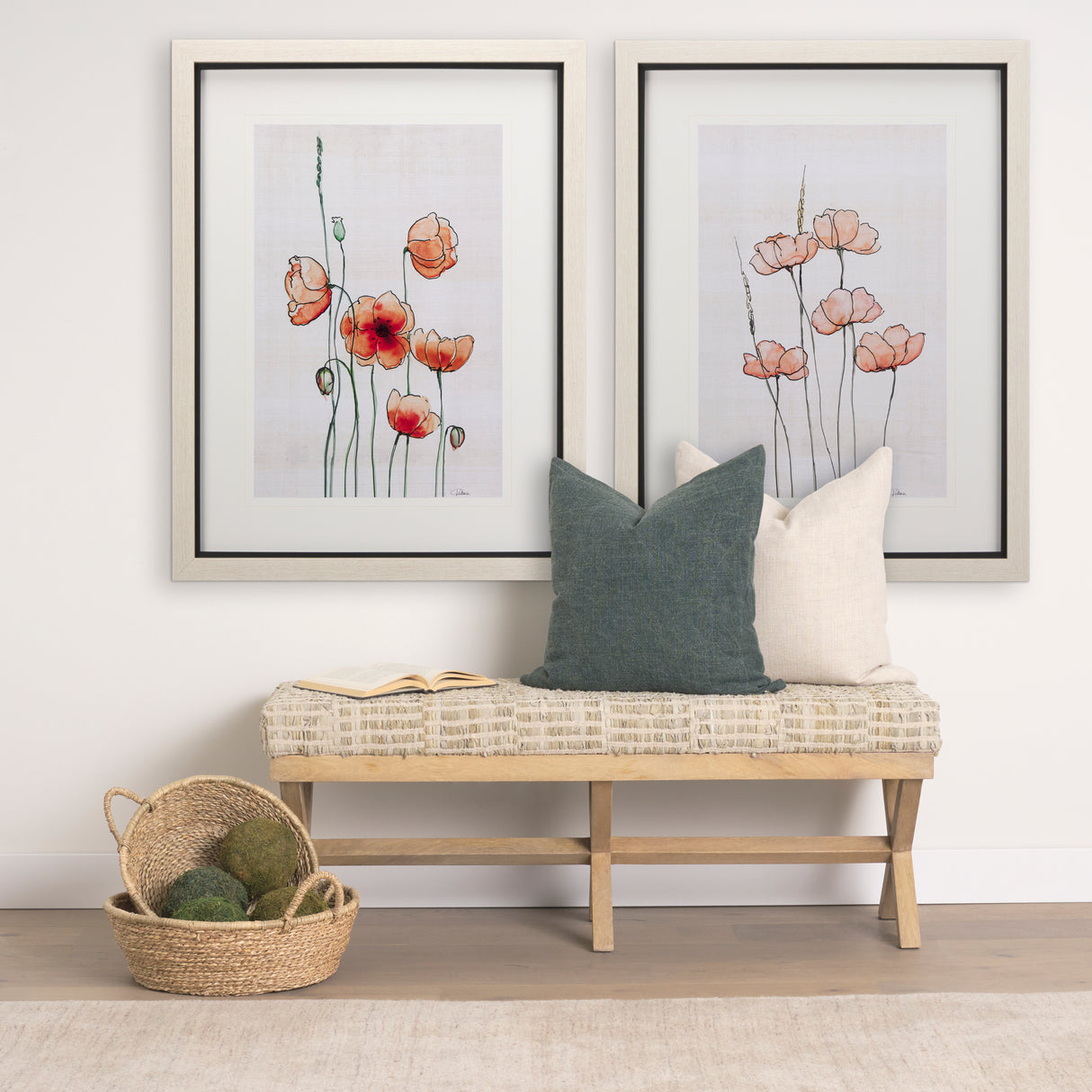 Meadow flowers I by Mercana Studio a Hand Embellished Textured Framed Art Print Matted under Glass from Mercana - Luna Furniture