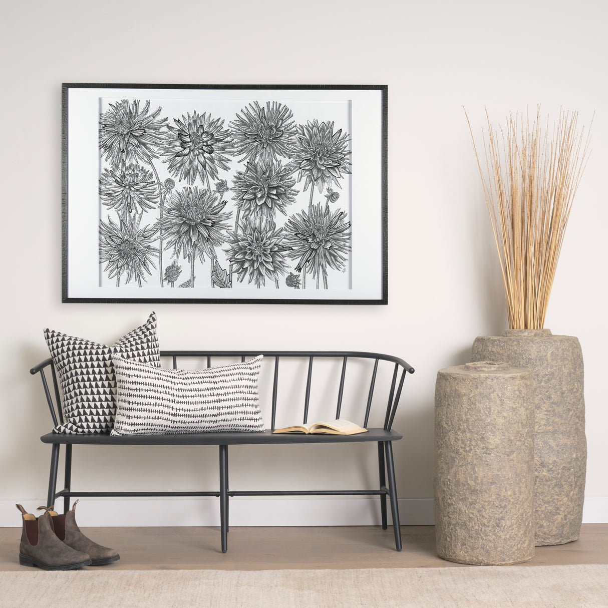 Dahlia Study - Detail by Mercana Studio Hand Embellished Textured Framed Art Photo Matted under Glas from Mercana - Luna Furniture