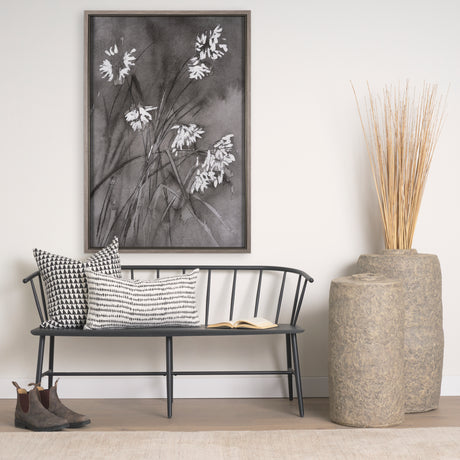 Wildflowers I Charcoal by Mercana Studio a Hand Embellished Textured Framed Art Print from Mercana - Luna Furniture