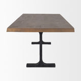 Araxi Rectangular Dark Brown Wood w/ Black Metal Base Dining Table from Mercana - Luna Furniture
