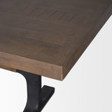 Araxi Rectangular Dark Brown Wood w/ Black Metal Base Dining Table from Mercana - Luna Furniture
