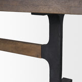 Araxi Rectangular Dark Brown Wood w/ Black Metal Base Dining Table from Mercana - Luna Furniture
