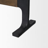 Araxi Rectangular Dark Brown Wood w/ Black Metal Base Dining Table from Mercana - Luna Furniture