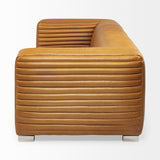 Ricciardo Cognac Leather Three Seater Sofa 82.5L x 38.5W x 26.5H from Mercana - Luna Furniture