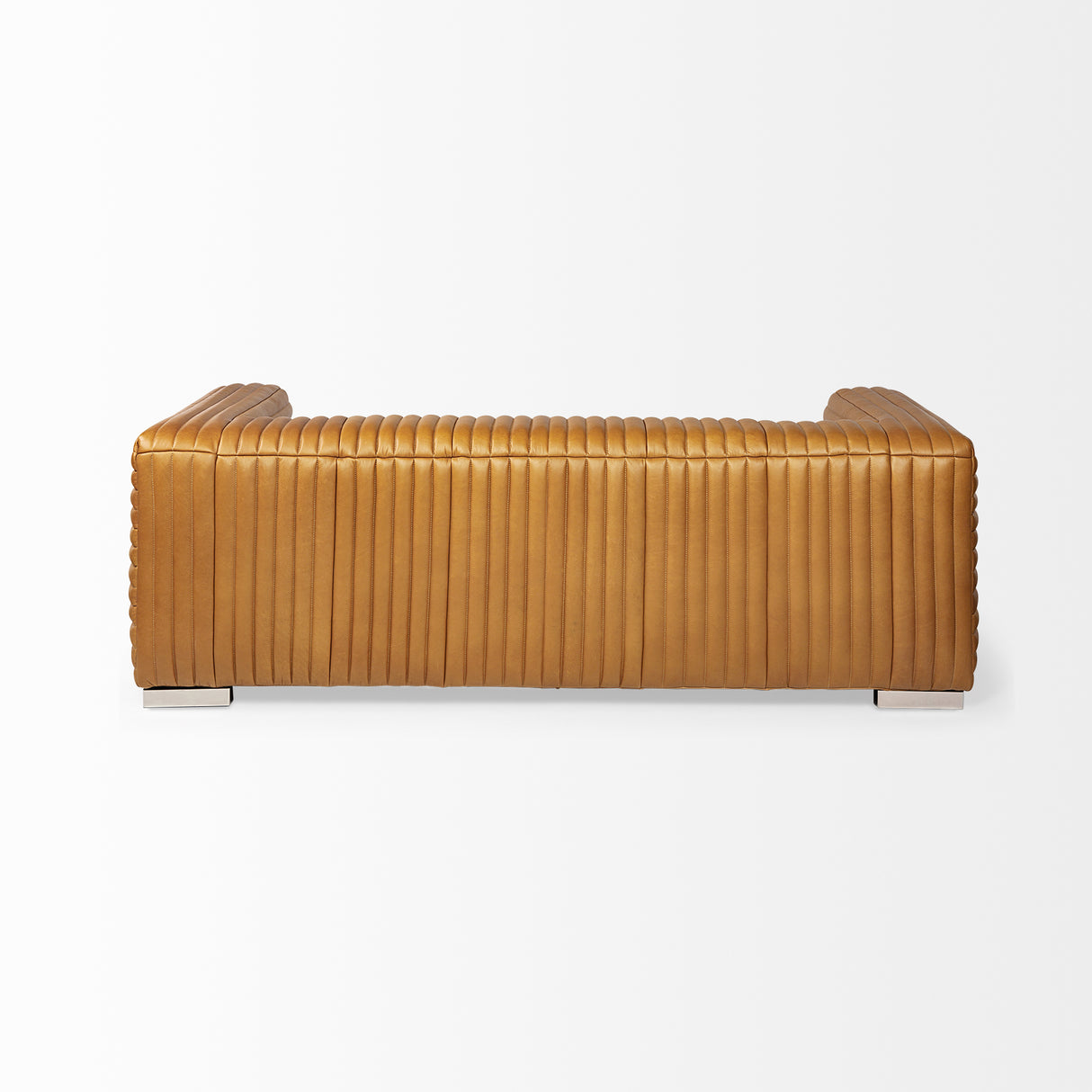 Ricciardo Cognac Leather Three Seater Sofa 82.5L x 38.5W x 26.5H from Mercana - Luna Furniture