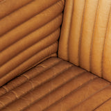 Ricciardo Cognac Leather Three Seater Sofa 82.5L x 38.5W x 26.5H from Mercana - Luna Furniture