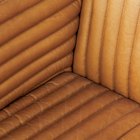 Ricciardo Cognac Leather Three Seater Sofa 82.5L x 38.5W x 26.5H from Mercana - Luna Furniture