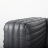 Ricciardo Black Leather Wrapped Three Seater Sofa 82.5L x 38.5W x 26.5H from Mercana - Luna Furniture