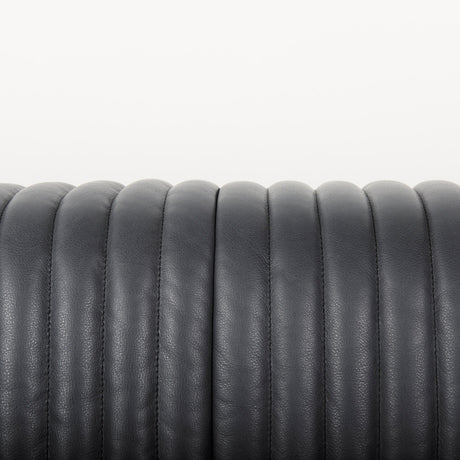 Ricciardo Black Leather Wrapped Three Seater Sofa 82.5L x 38.5W x 26.5H from Mercana - Luna Furniture