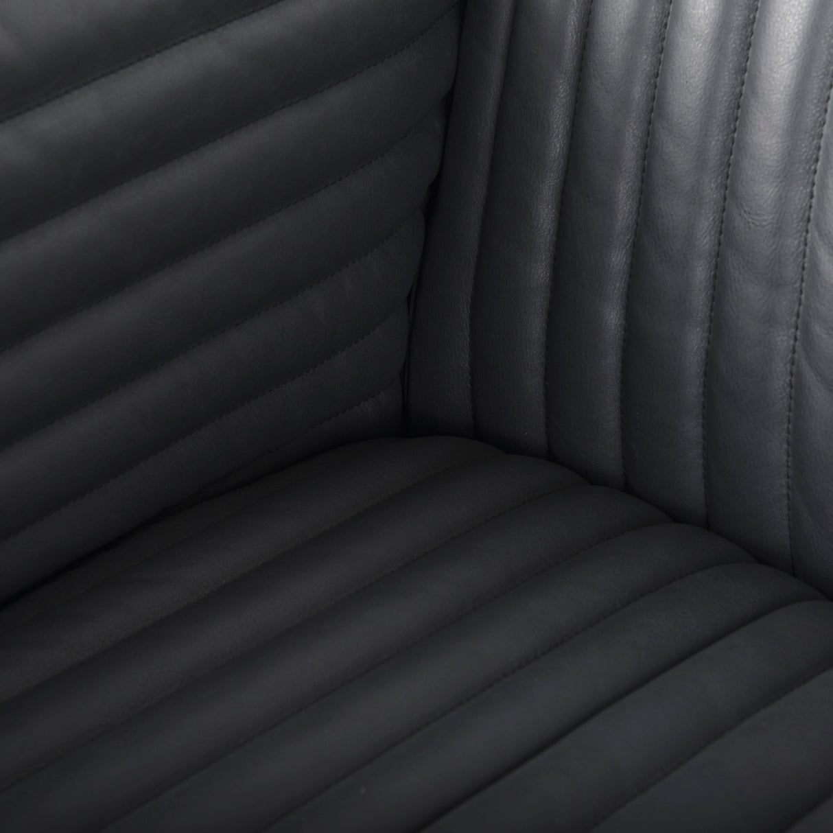 Ricciardo Black Leather Wrapped Three Seater Sofa 82.5L x 38.5W x 26.5H from Mercana - Luna Furniture
