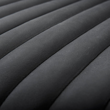 Ricciardo Black Leather Wrapped Three Seater Sofa 82.5L x 38.5W x 26.5H from Mercana - Luna Furniture