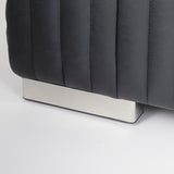 Ricciardo Black Leather Wrapped Three Seater Sofa 82.5L x 38.5W x 26.5H from Mercana - Luna Furniture