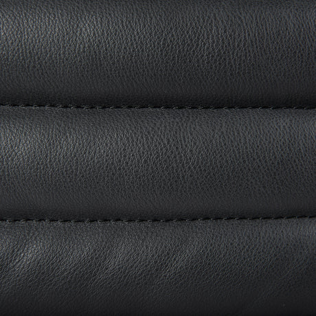 Ricciardo Black Leather Wrapped Three Seater Sofa 82.5L x 38.5W x 26.5H from Mercana - Luna Furniture