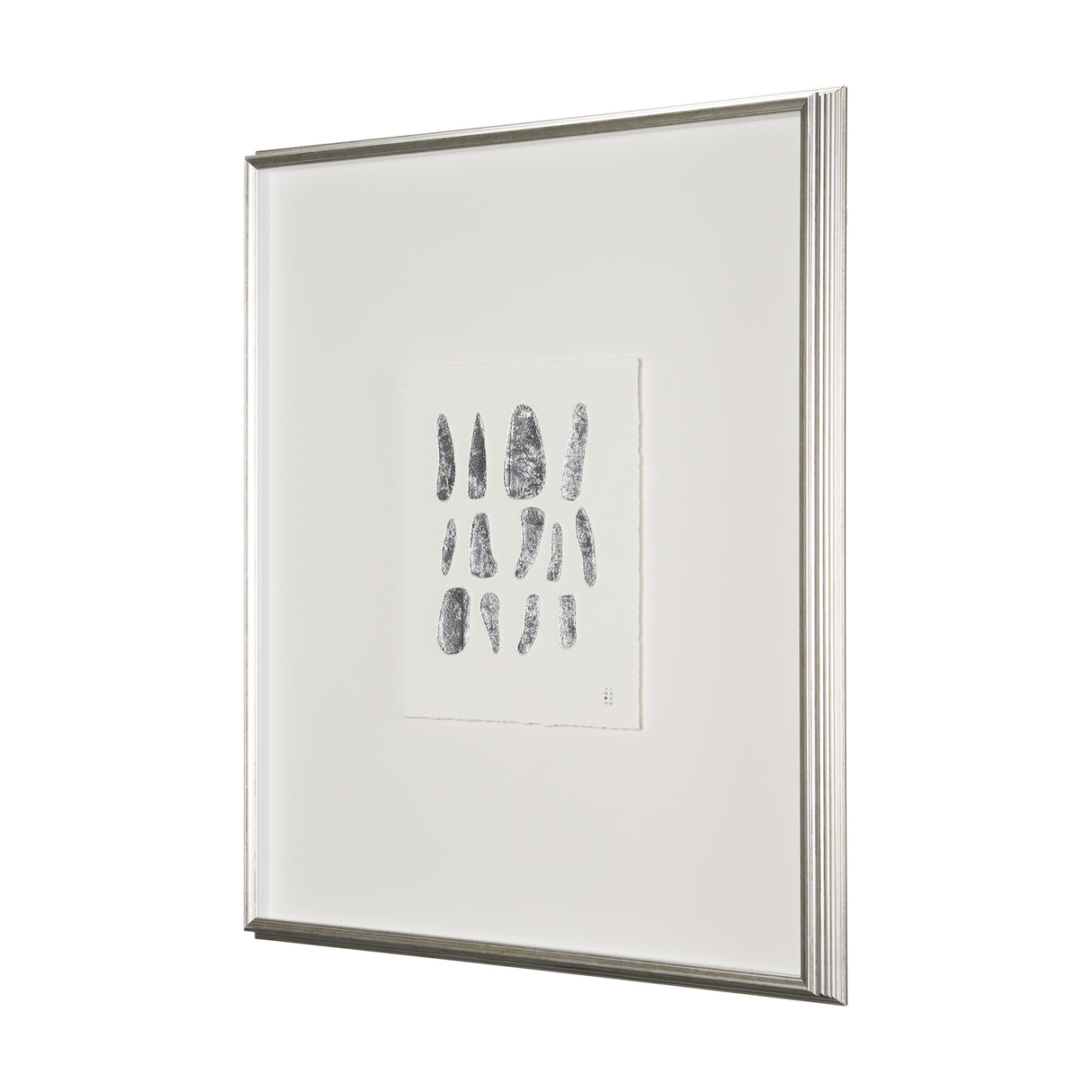 Silver Pebbles by Studio M a handmade Original Framed Artwork under Glass from Mercana - Luna Furniture