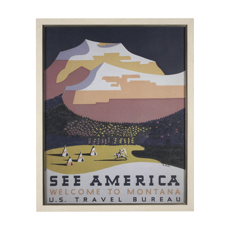 See America by Vintage Collection a Hand Embellished Textured Framed Art Print from Mercana - Luna Furniture
