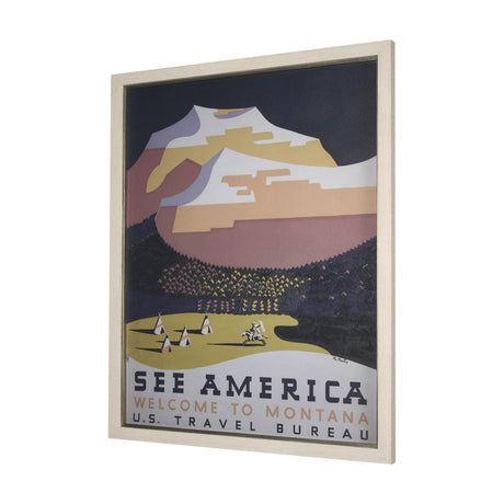 See America by Vintage Collection a Hand Embellished Textured Framed Art Print from Mercana - Luna Furniture