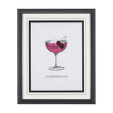 Vintage Cocktails-Cosmo by Gwen Aspell Hand Embellished Textured Framed Art Print Matted under Glass from Mercana - Luna Furniture
