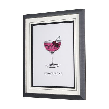 Vintage Cocktails-Cosmo by Gwen Aspell Hand Embellished Textured Framed Art Print Matted under Glass from Mercana - Luna Furniture
