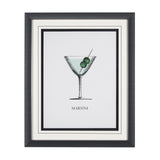 Vintage Cocktails-Martini by Gwen Aspell Hand Embellished Framed Art Print Matted under Glass from Mercana - Luna Furniture