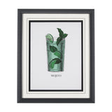 Vintage Cocktails-Mojito by Gwen Aspell Hand Embelished Textured Framed Art Print Matted under Glass from Mercana - Luna Furniture