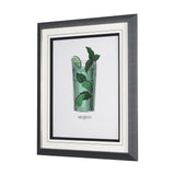 Vintage Cocktails-Mojito by Gwen Aspell Hand Embelished Textured Framed Art Print Matted under Glass from Mercana - Luna Furniture